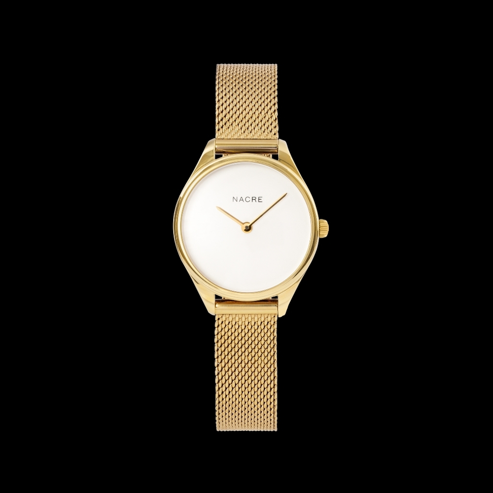 Ladies Gold Watch with Milanese Mesh Strap